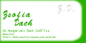 zsofia dach business card